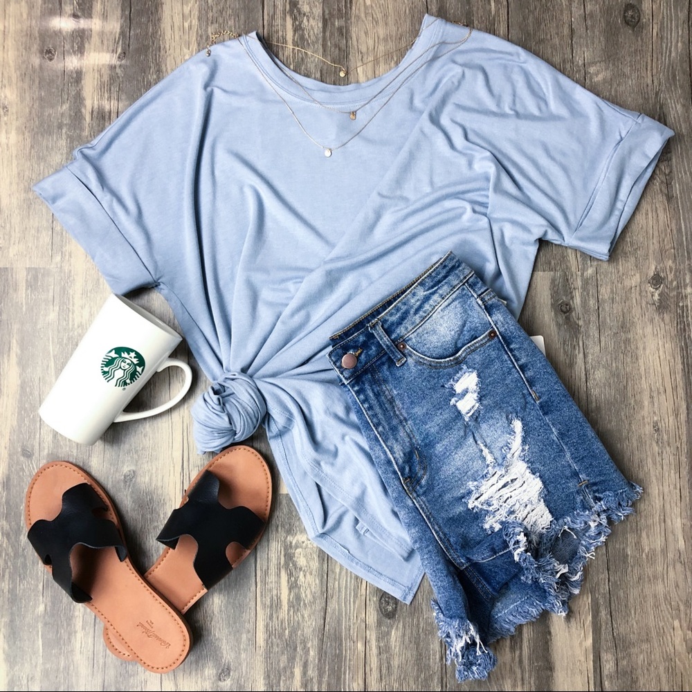 NWT Oversized Ash Blue Tee